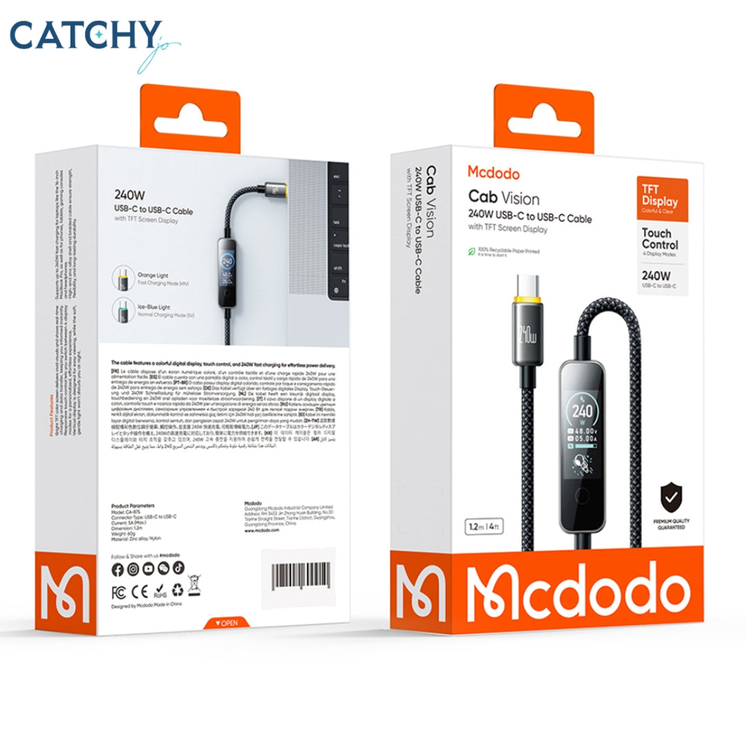 MCDODO Cab Vision Cable USB-C To USB-C Cable (240W)
