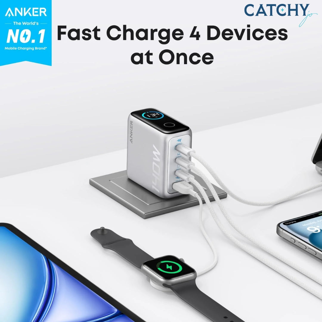 Anker Laptop Charger 4 Ports With USB-C Cable (140W)