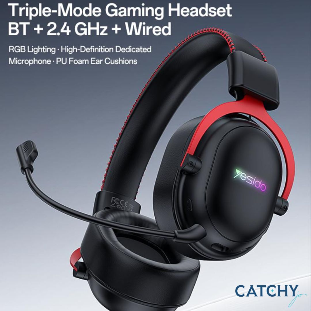 YESIDO EK07 Three Mode E-Sports Gaming RGB Headset