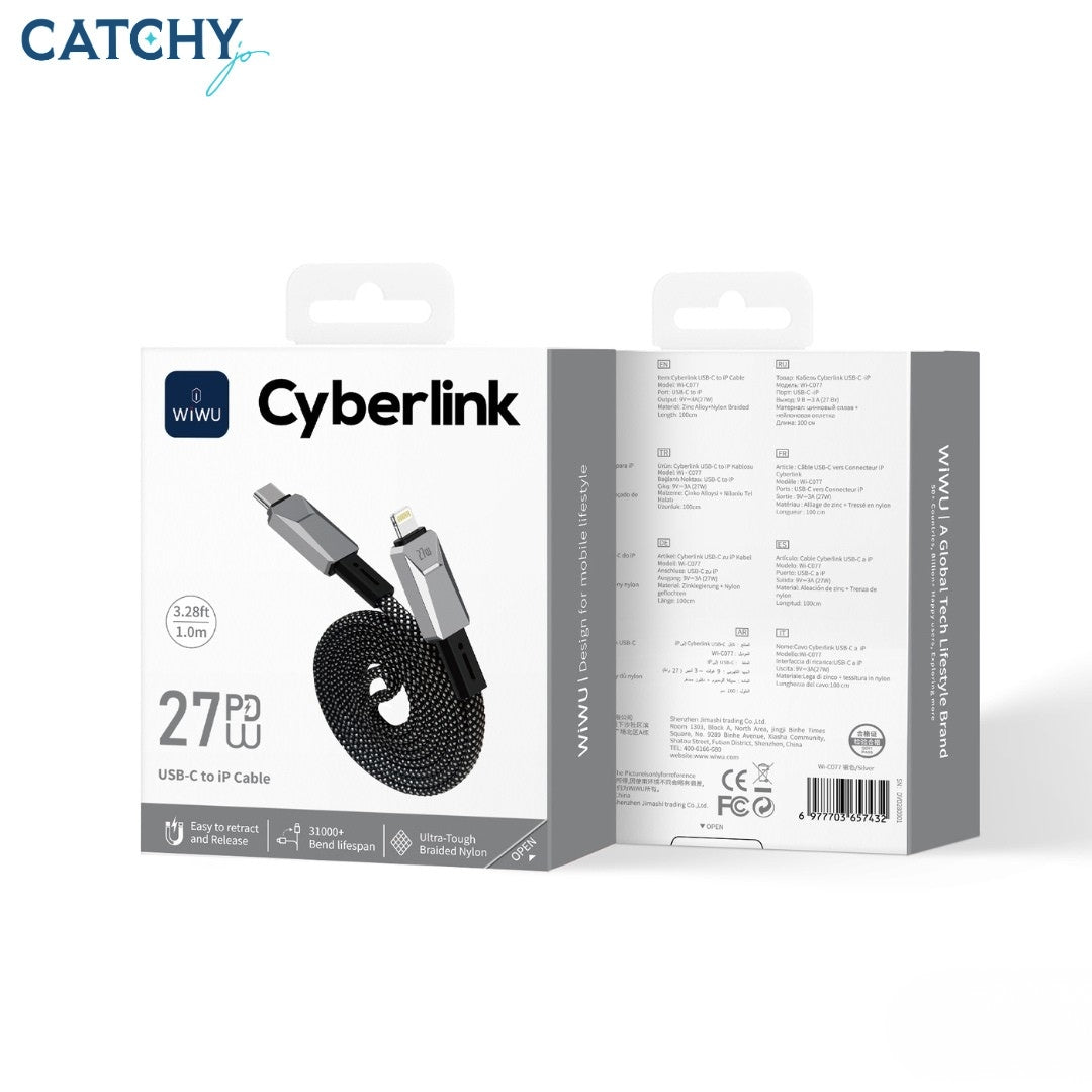 WiWU Wi-C077 Cyberlink USB-C To Lightning Cable 1M (27W)