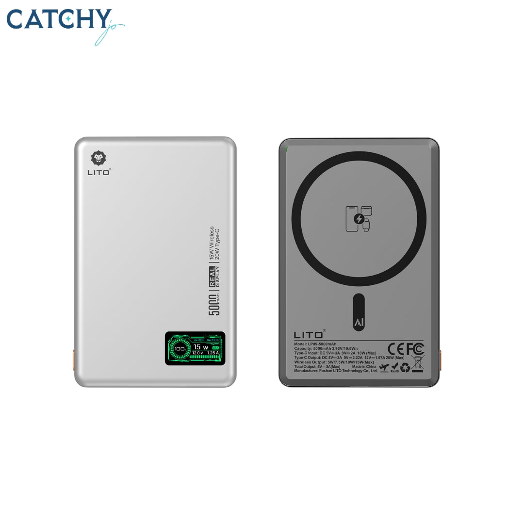 LITO LP09 Ultra Thin Magnetic Power Bank With Display