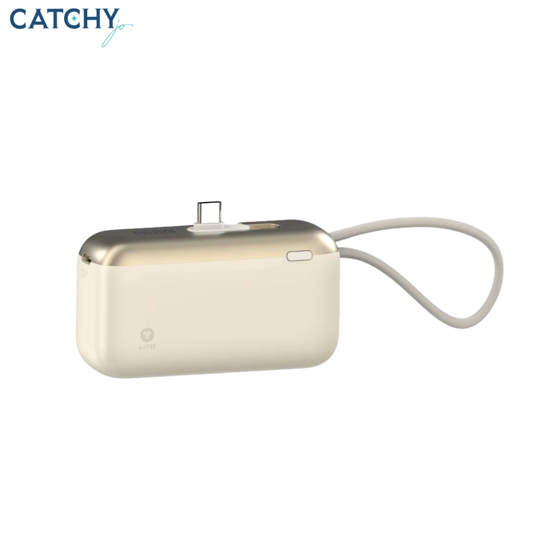 LITO LP10 Fast Charging Portable Slim Mini Power Bank With Cable (10000mAh)