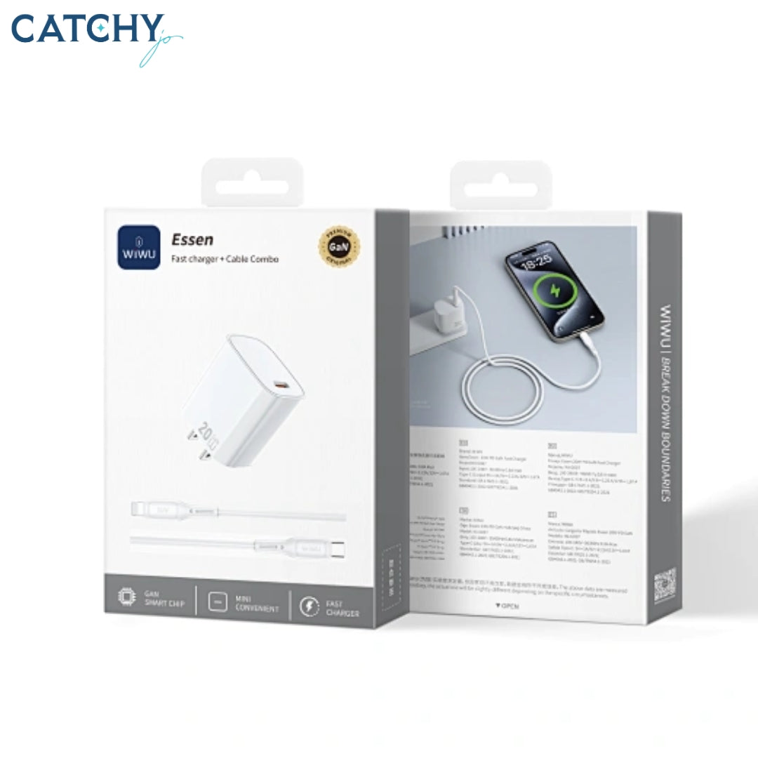 WiWU Wi-G007 Essen GaN Fast Charger+Cable Combo (20W)