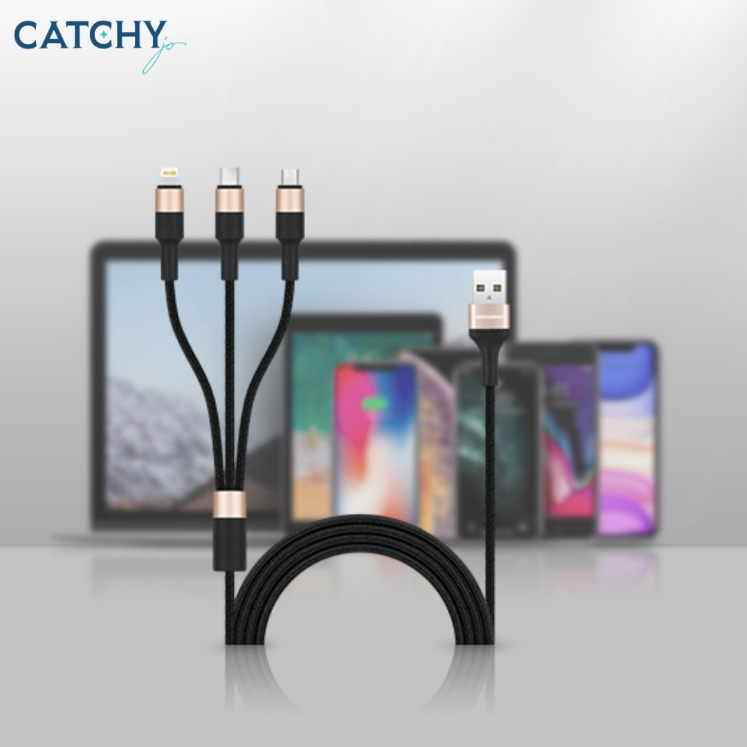 ROCKROSE Acacia Max 3-In-1 Nylon Braided Charging Cable