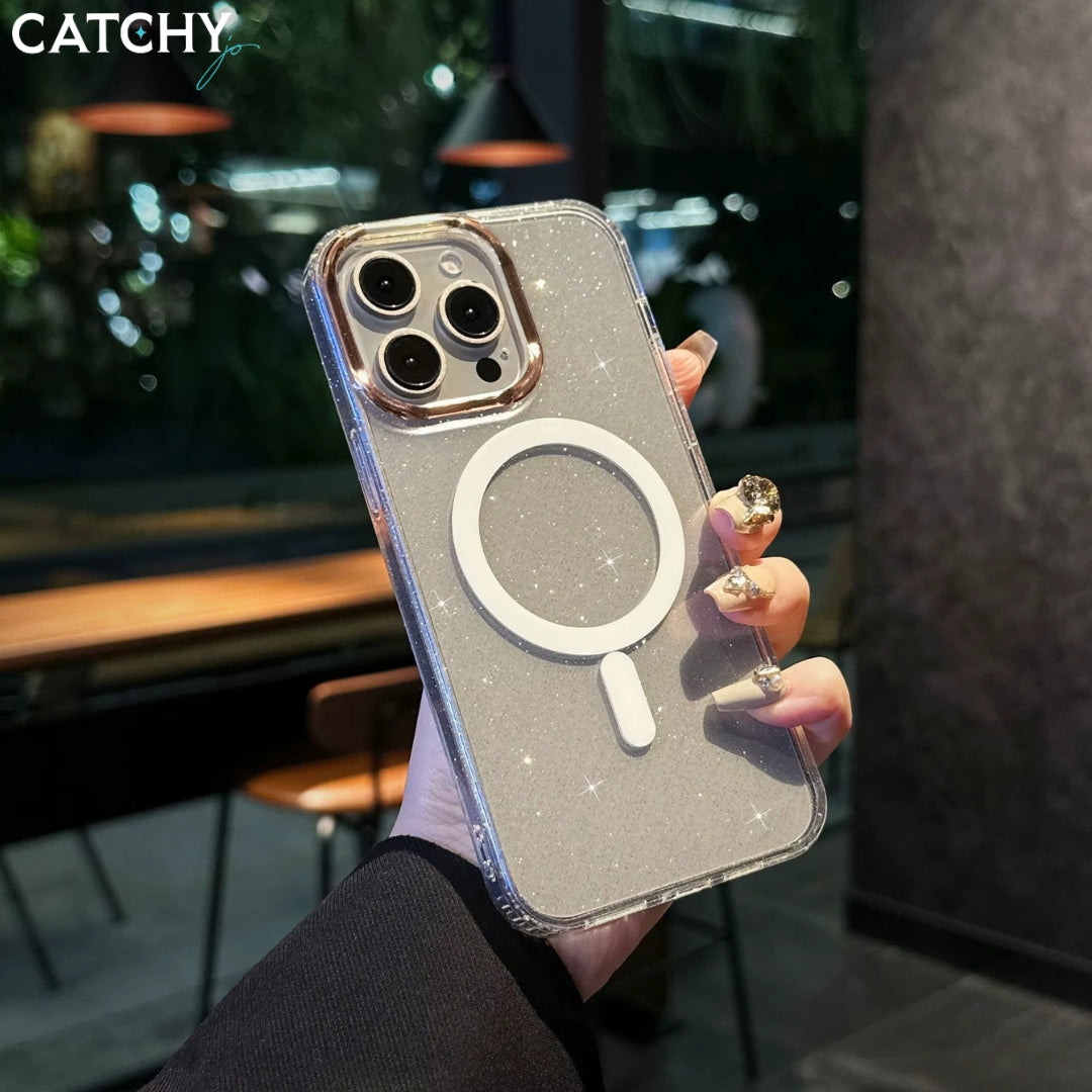 iPhone Golden Light Star Glitter Magnetic Case