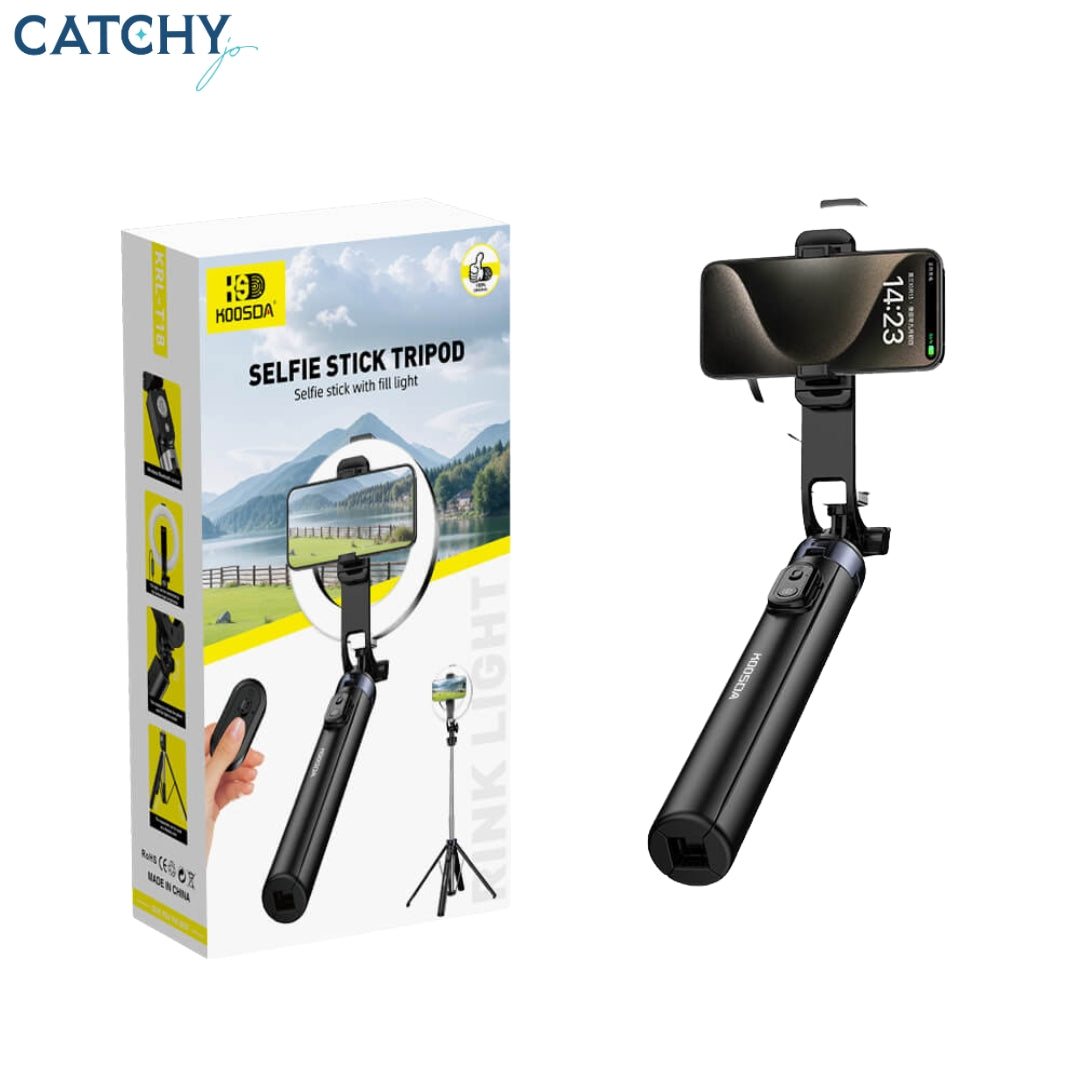 KOOSDA KRL-T18 Tripod Selfie Stick With Fill Light