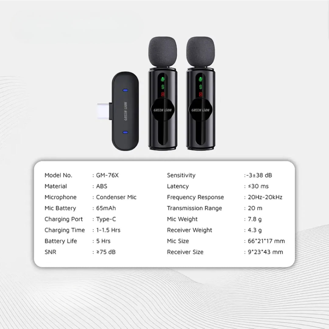 Green Lion Microphone 3-Level Noise Cancellation