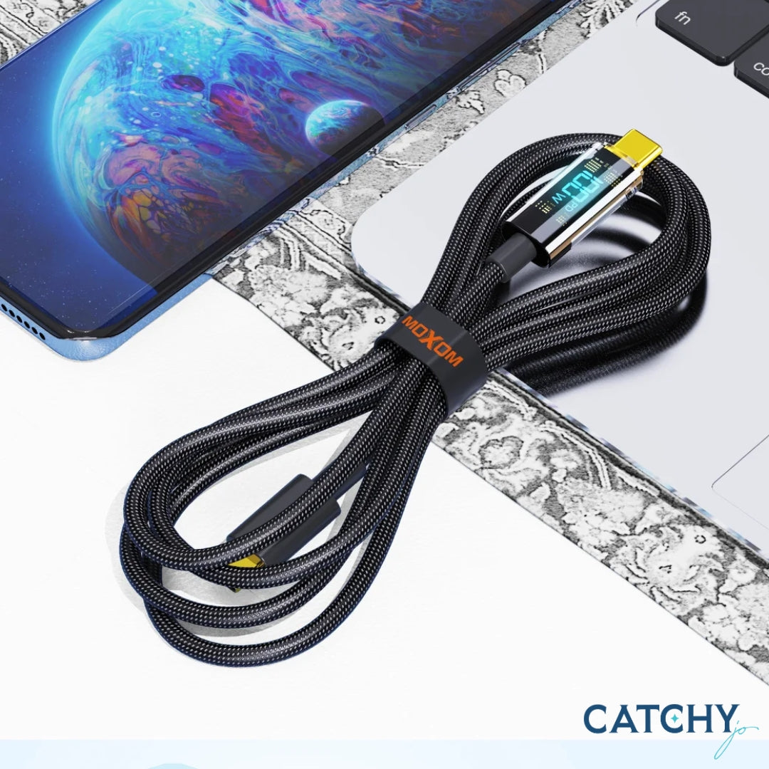 Moxom LX-CB827 كابل شحن ومزامنة بيانات من Type-C إلى Type-C (100W)