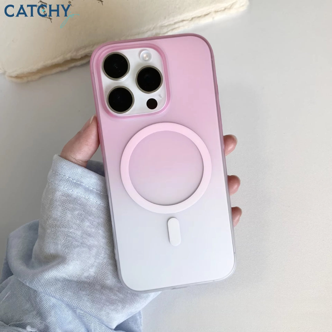 iPhone Gradient Frosted Transparent Magnetic Case