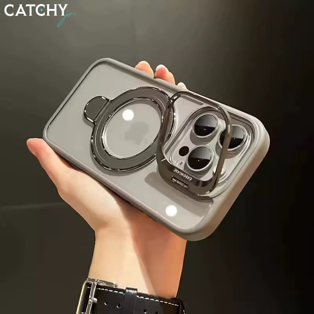 iPhone Fashion Hollow Lens Holder Magnetic Suction Case