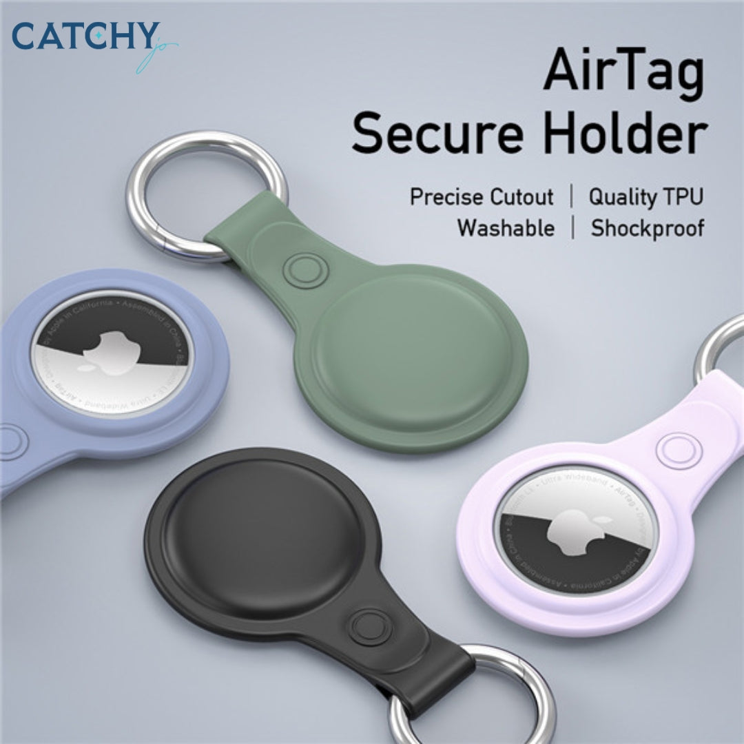 حامل TPU آمن مع حلقة مفاتيح لـ AirTag (عبوة 4)