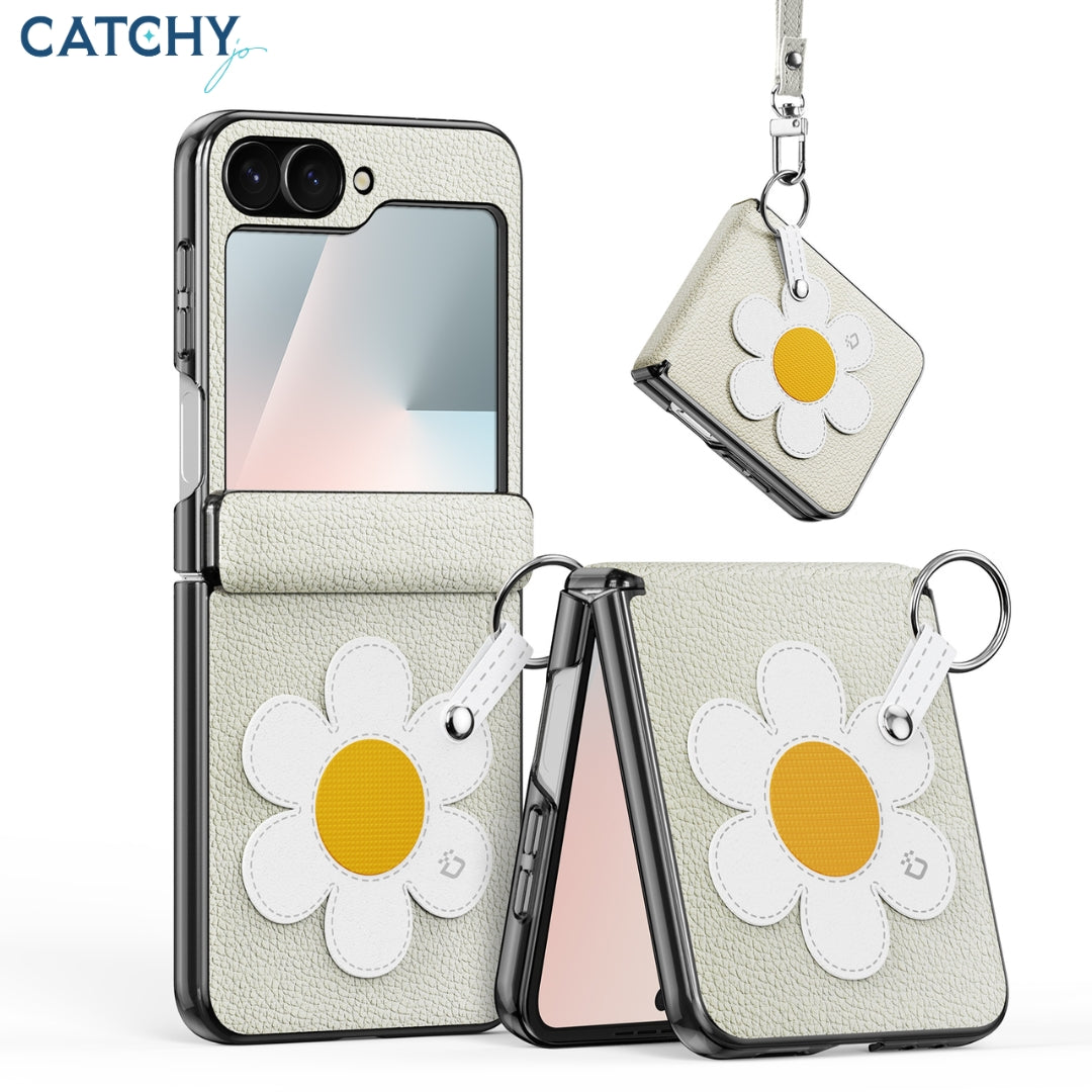 Samsung Z Flip 7 LUVY PU Leather Ring Style Foldable Case