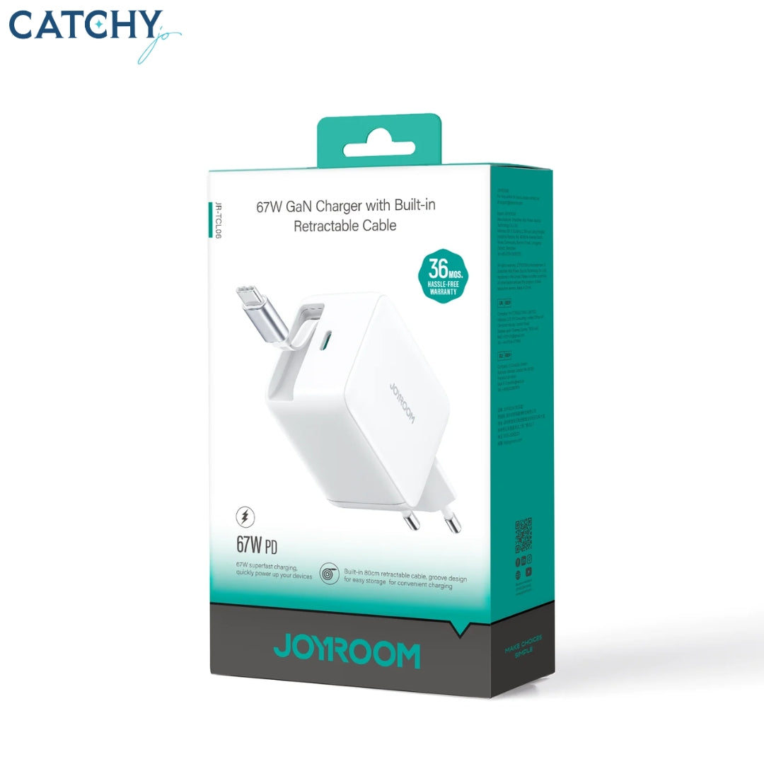 JOYROOM JR-TCL06 GaN Charger With Retractable Cable (67W)