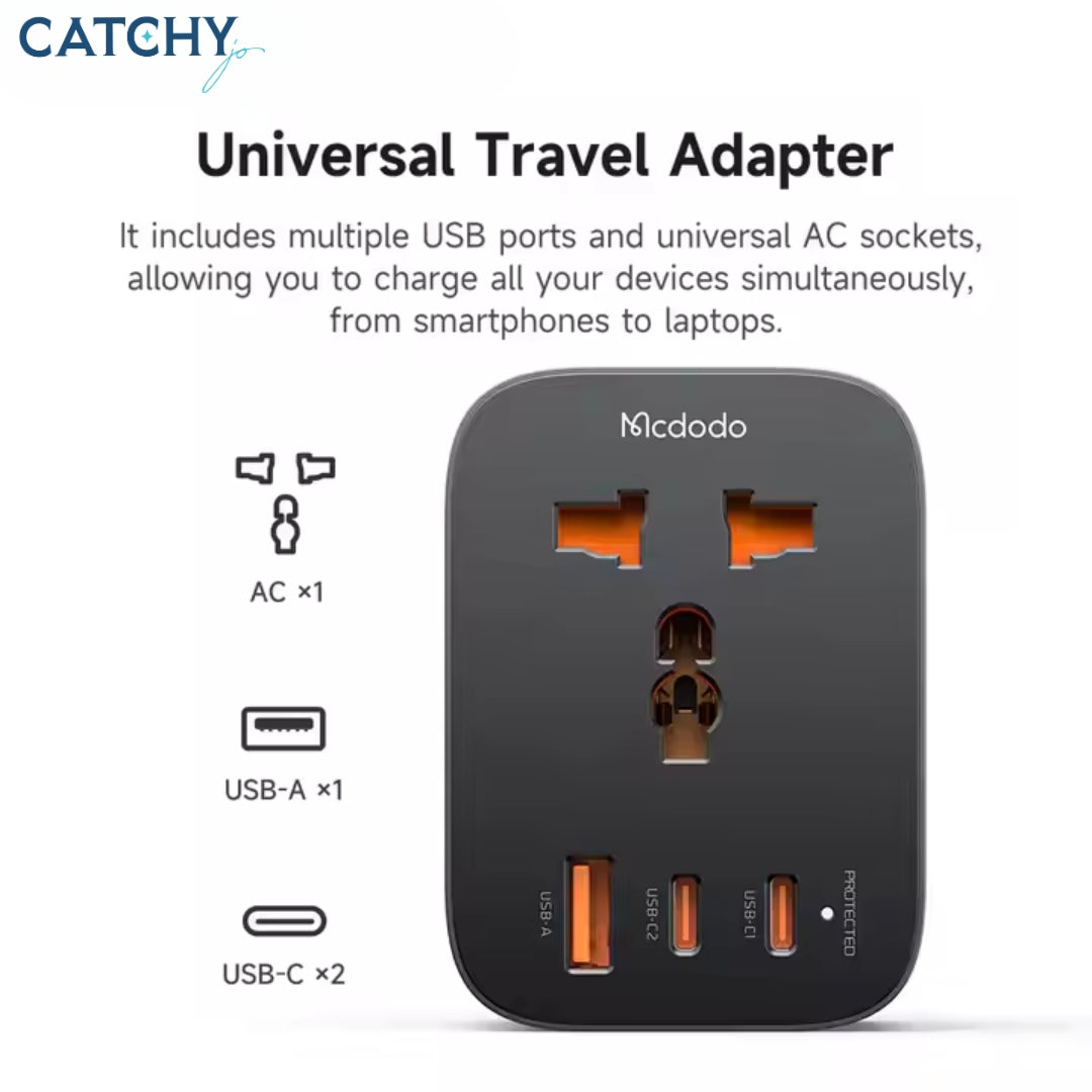 MCDODO 4 Outputs Universal Travel Adapter (20W)