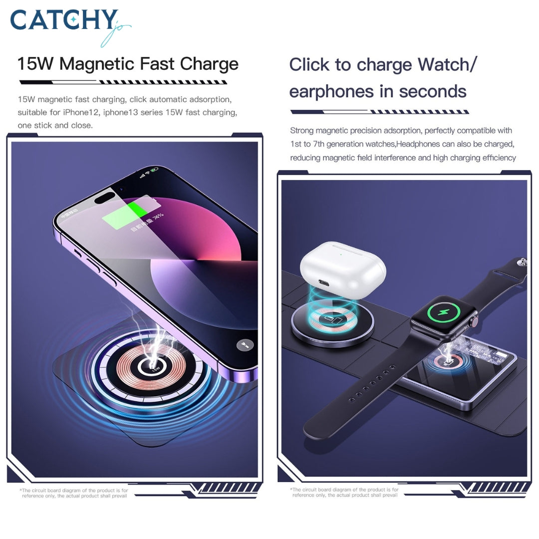 TOTU CACW-067 3 in 1 Folding Storage Magnetic Wireless Fast Charger