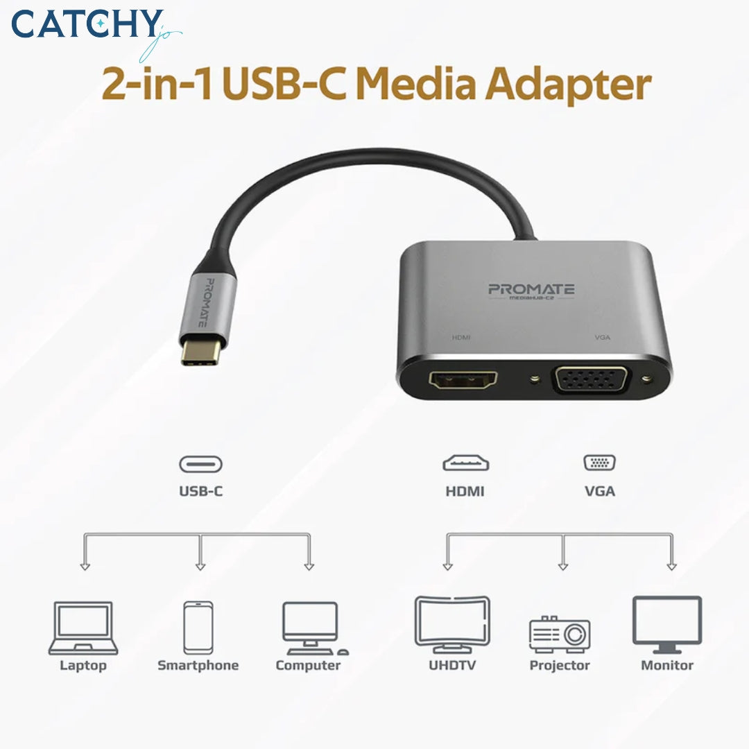 PROMATE MediaHub-C2 High Definition USB-C Display Adapter
