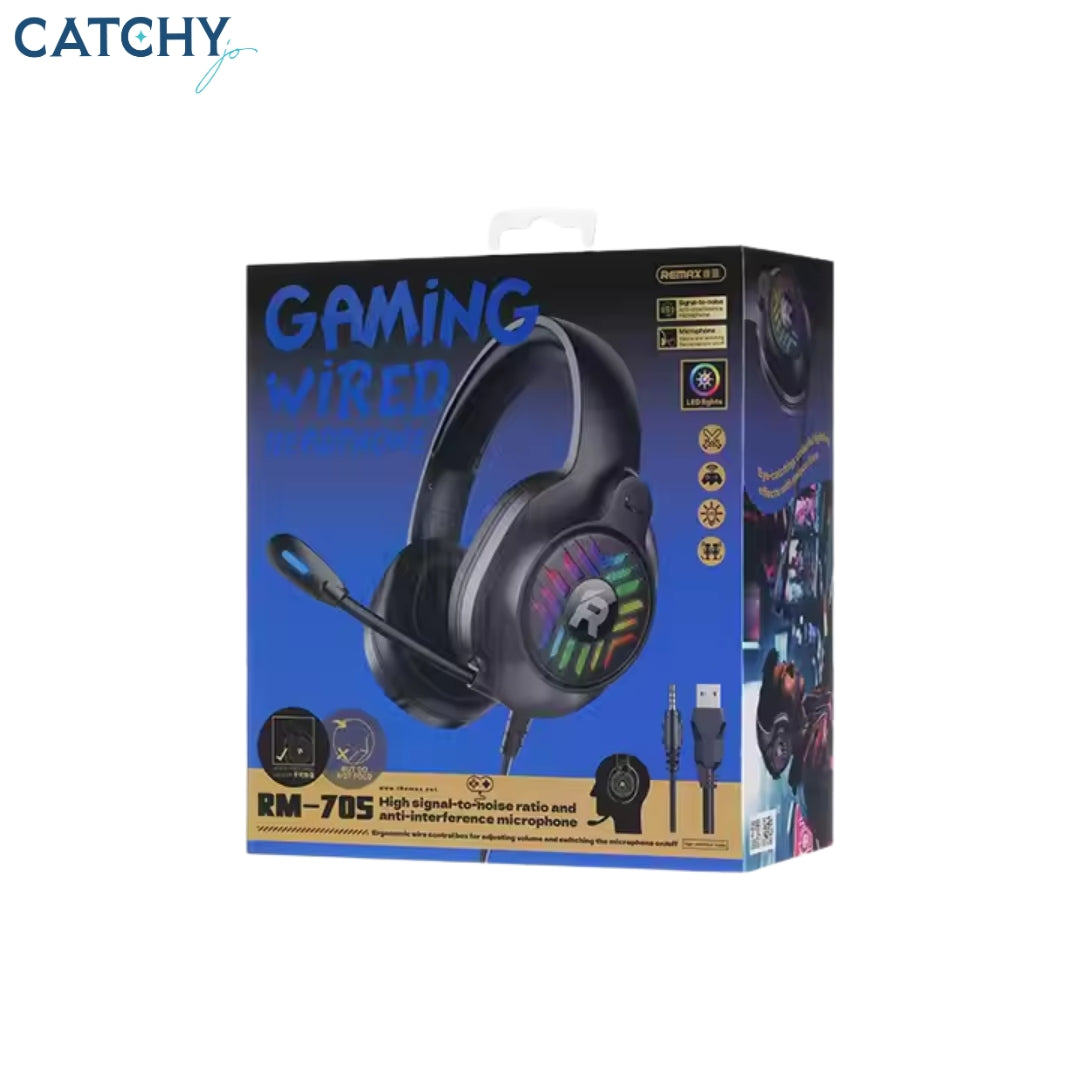 Remax RM-705 Wired Headphones Earphones Gaming Headphone Headset With Mic