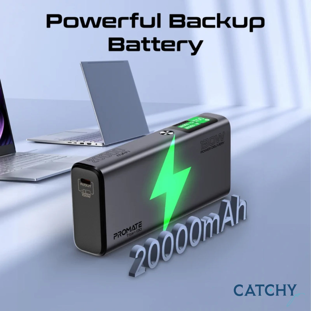 PROMATE Titan-130 Multi-Port Power Bank (20000mAh)