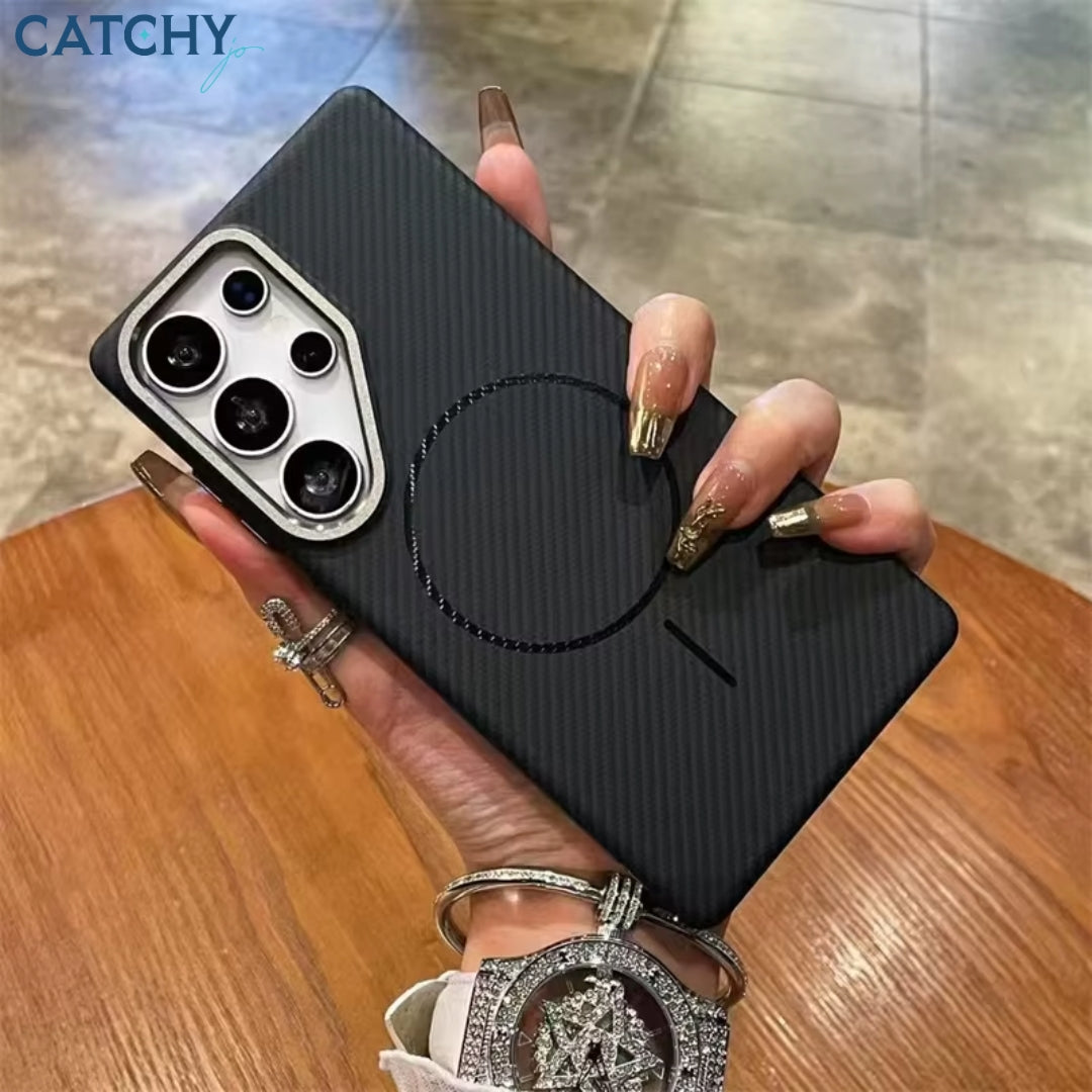 Luxury Metal Camera Frame Carbon Fiber Samsung Case