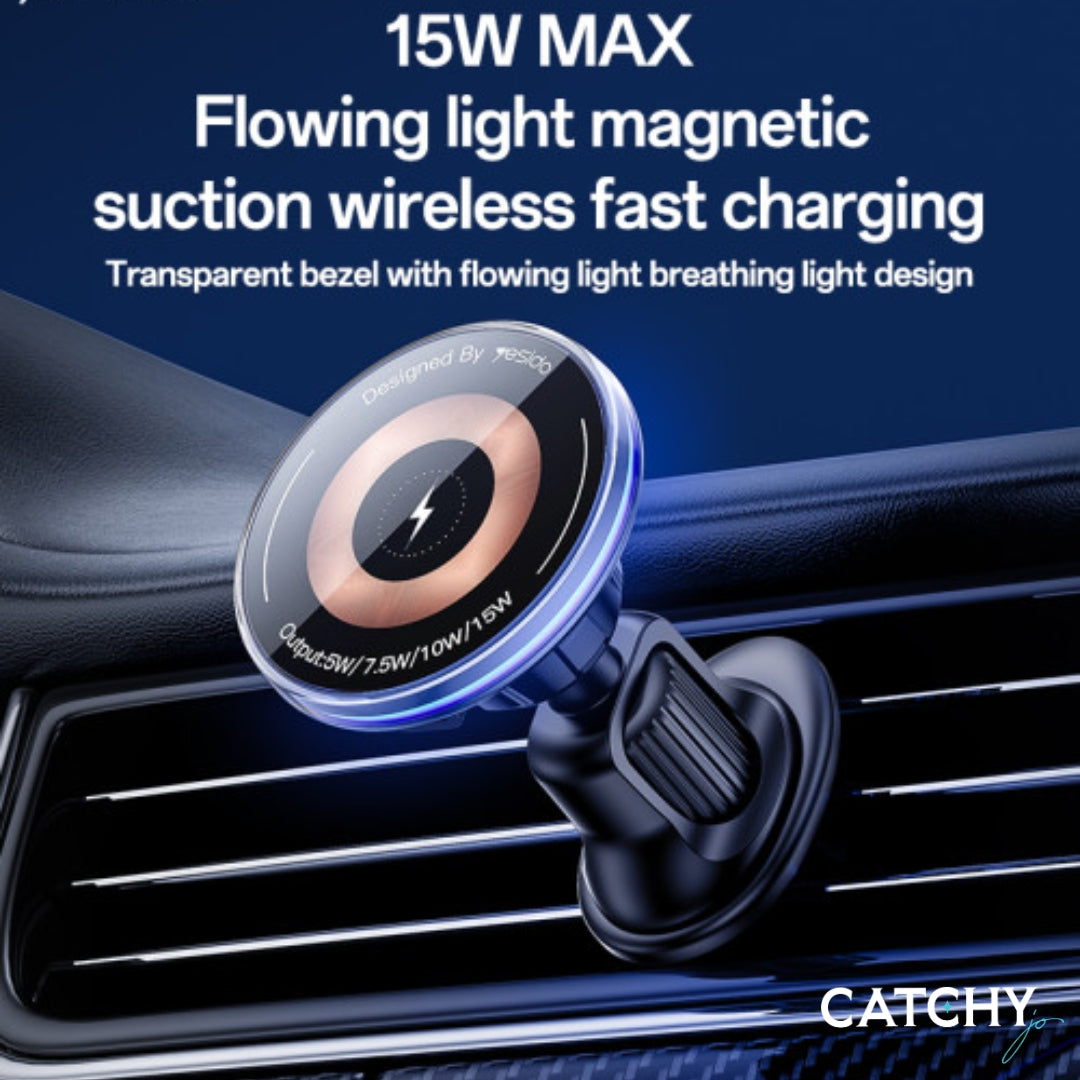 YESIDO C308 Wireless Charger Car Holder With LED Light