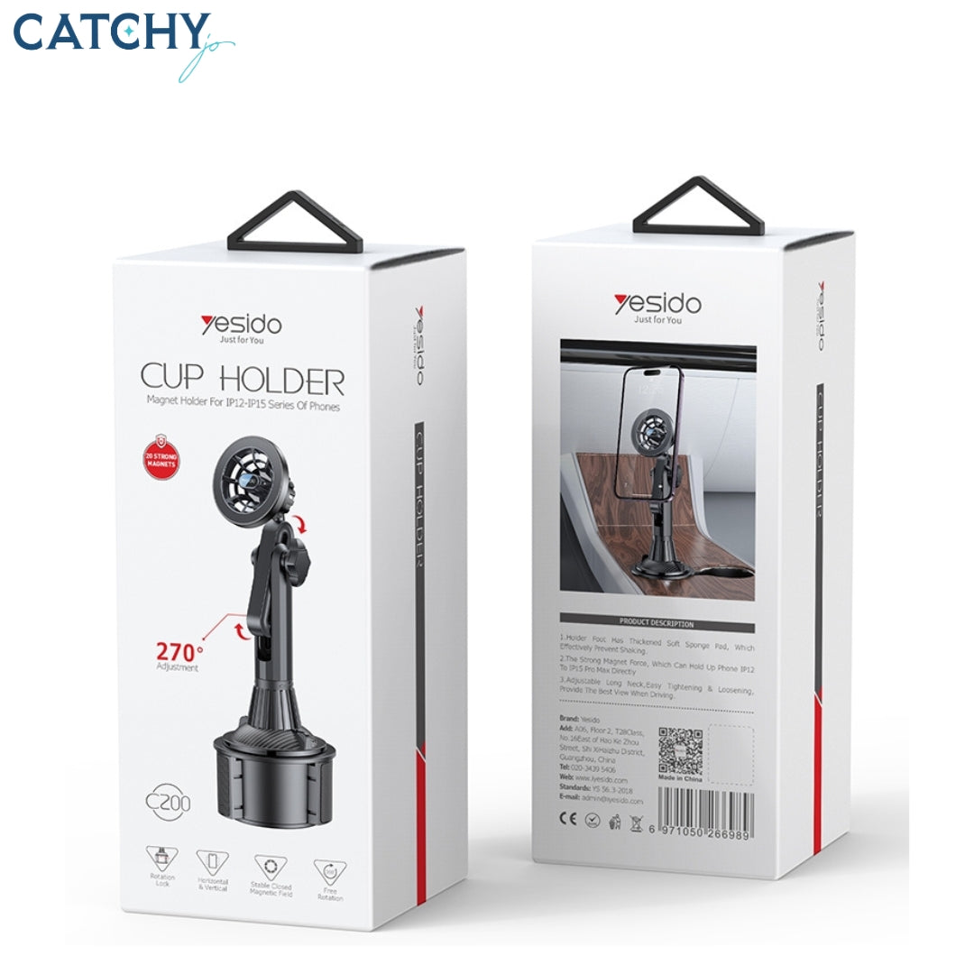 YESIDO C200 MagSafe Magnetic Adjustable Car Phone Holder