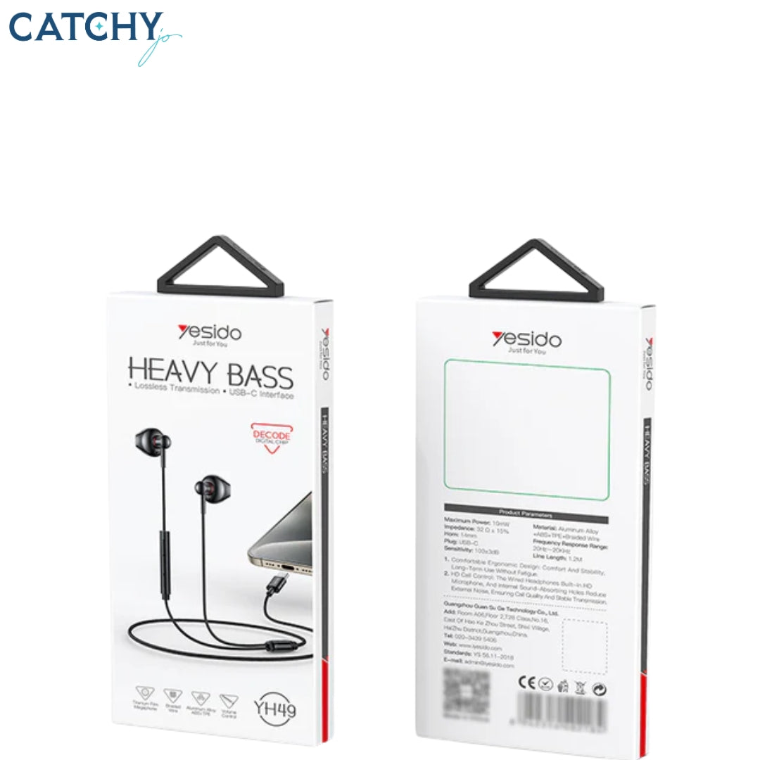 YESIDO YH49 Type-C Aluminum Alloy Earphone