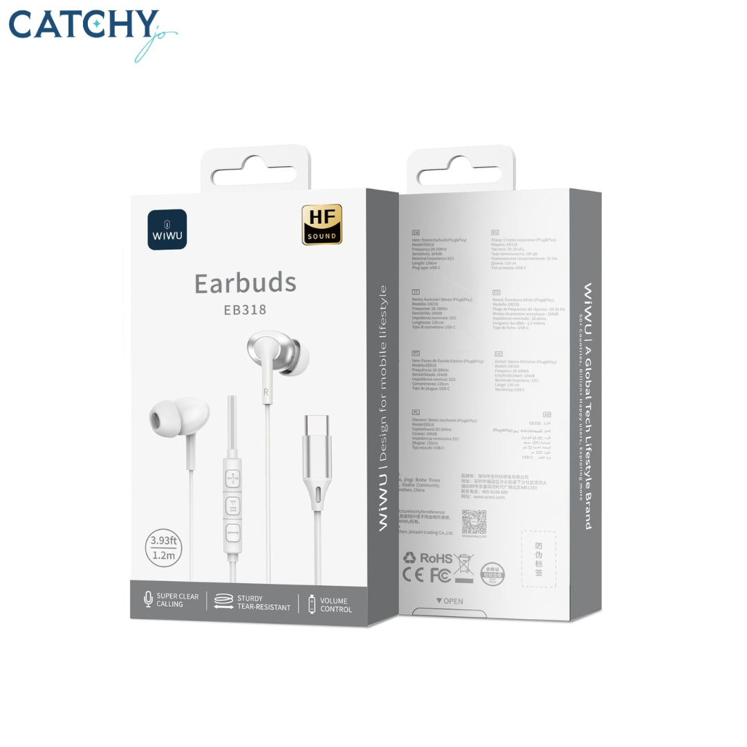 WiWU EB318 Type-C Stereo Wired Headphones