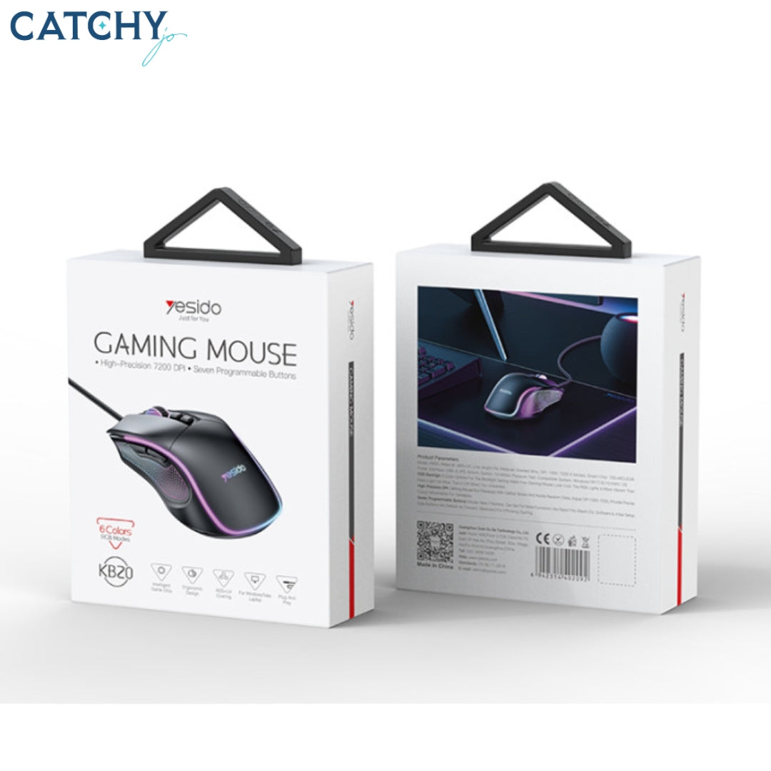 YESIDO KB20 USB Wired Connection RGB Colorful Gaming Mouse