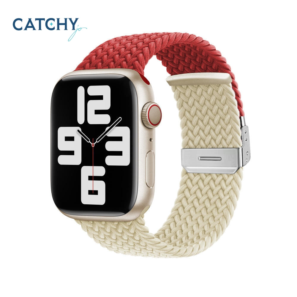 Stretch Adjustable Double Color Nylon Braided Watch Band