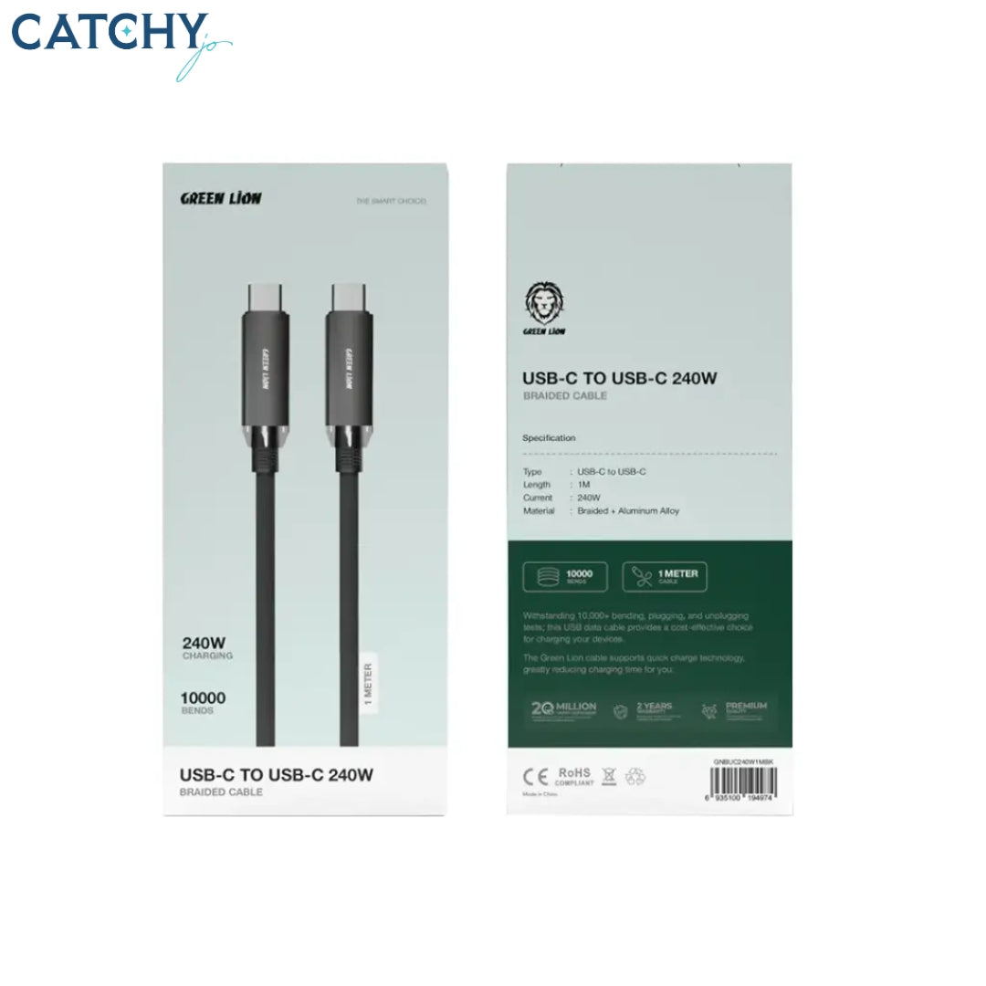 Green Lion Braided Type-C To Type-C Cable 1M (240W)