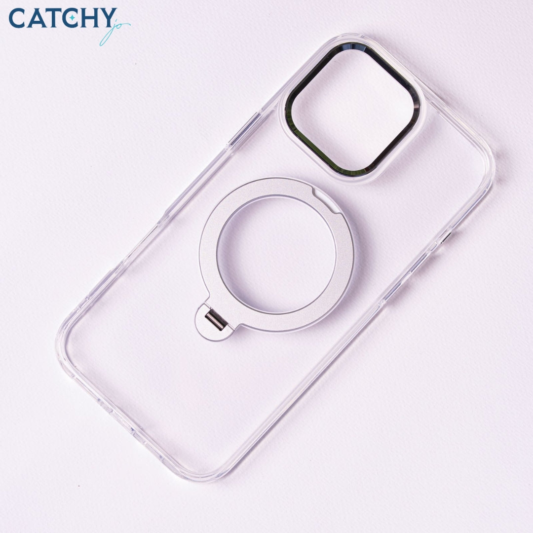 iPhone Luxury Clear Case With Metal Stand
