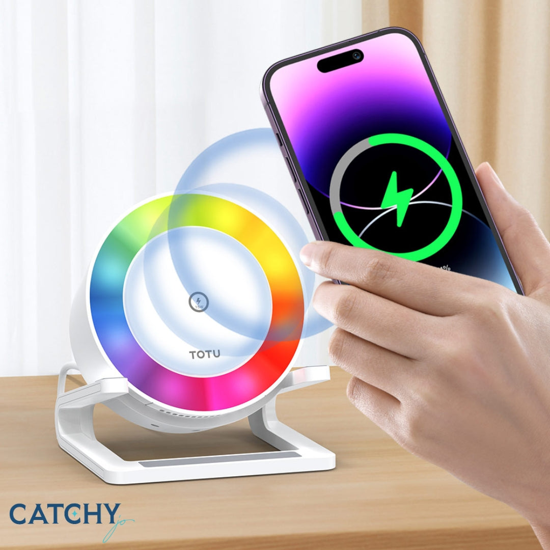 TOTU 4 in 1 Wireless Charging Colorful Speaker (15W)