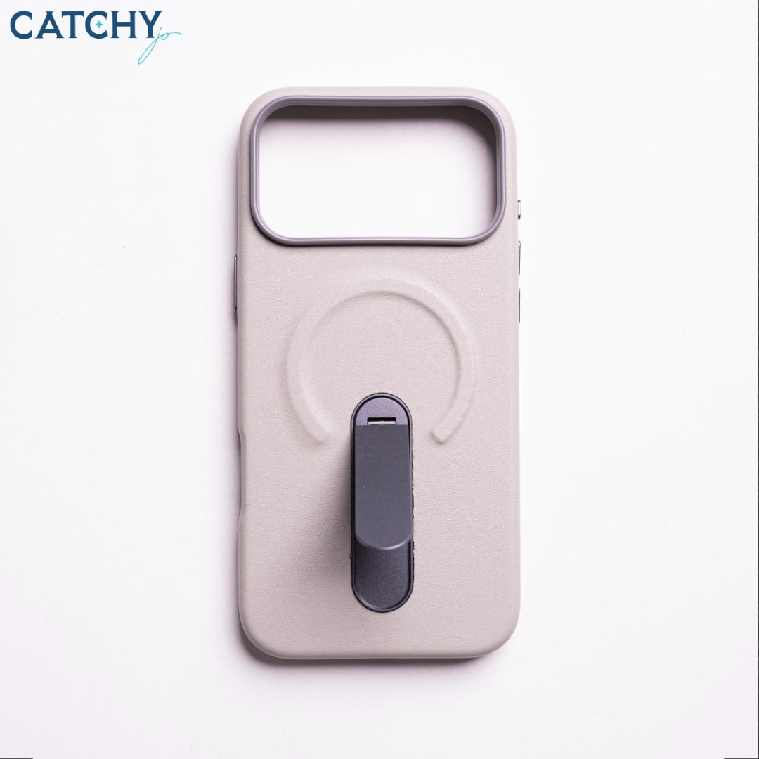 iPhone Leather MagSafe Case With Metal KickStand