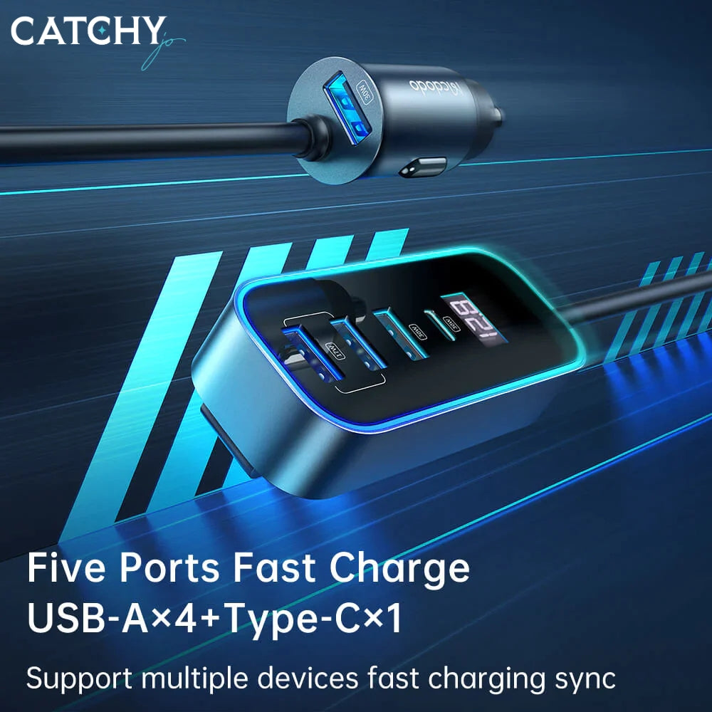 MCDODO CC-1900 Digital Display Car Charger 5 Ports (107W)