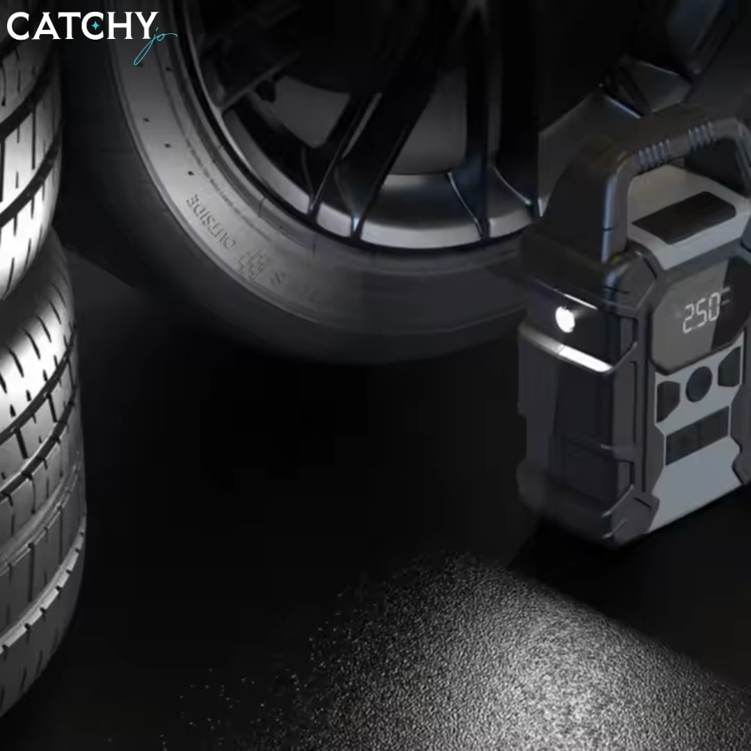 Go-Des Car Electric Air Pump Wireless Tire Inflator With Power Bank Function (7500mAh)