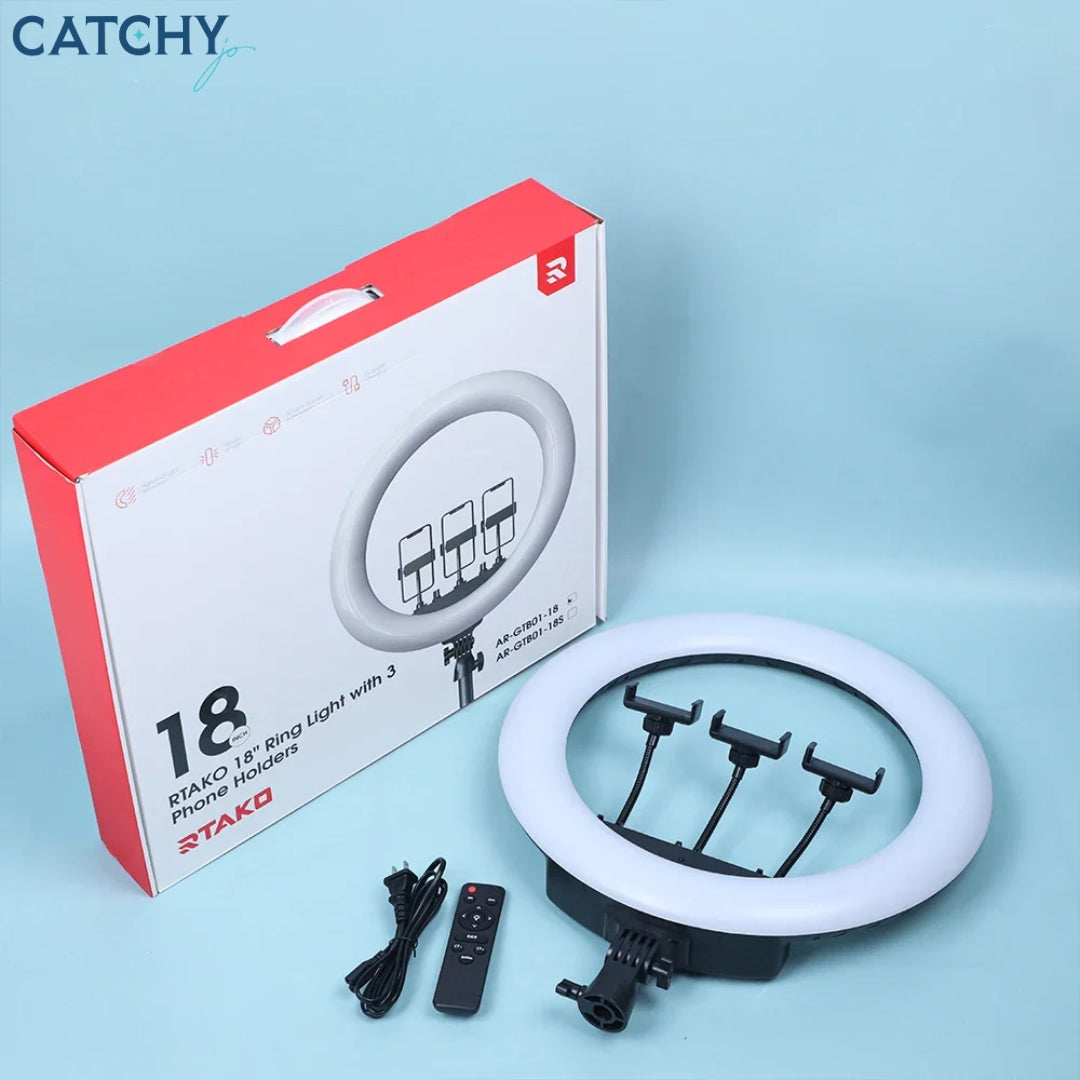 RTAKO Ring Light With 3 Phone Holders