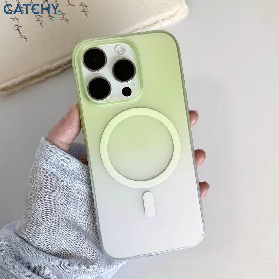 iPhone Gradient Frosted Transparent Magnetic Case