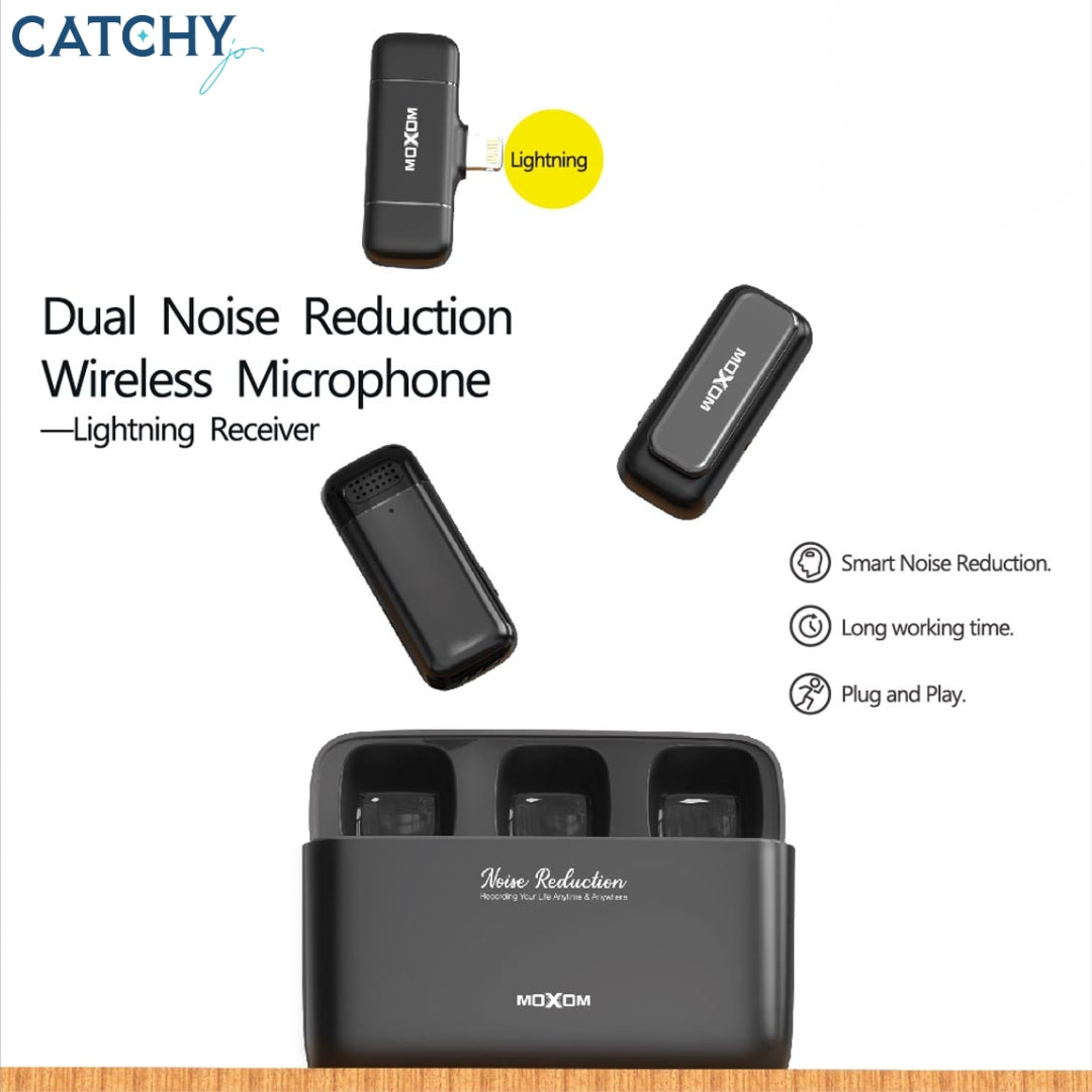 Moxom MX-AX65 Lightning Dual Noise Reduction Wireless Microphone