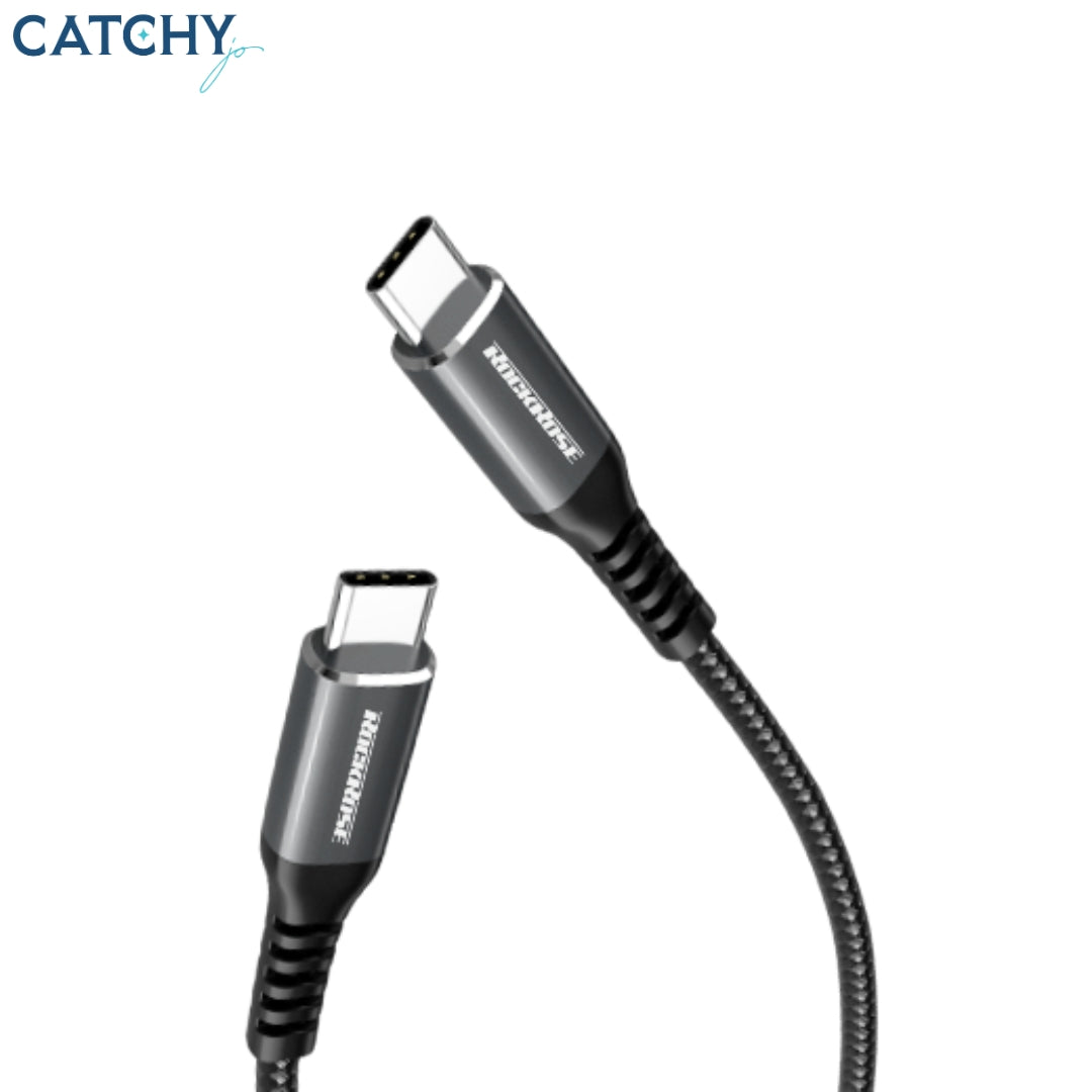ROCKROSE Powerline Kevlar Fiber Braided Type-C To Type-C Charge & Sync Cable