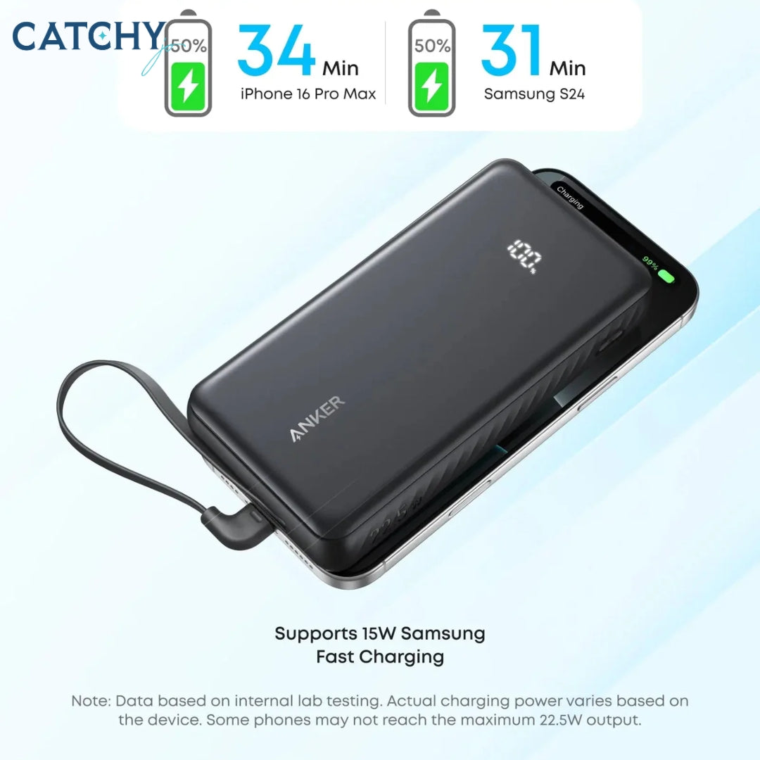 Anker Zolo Built-In USB-C Cable Power Bank (20K)