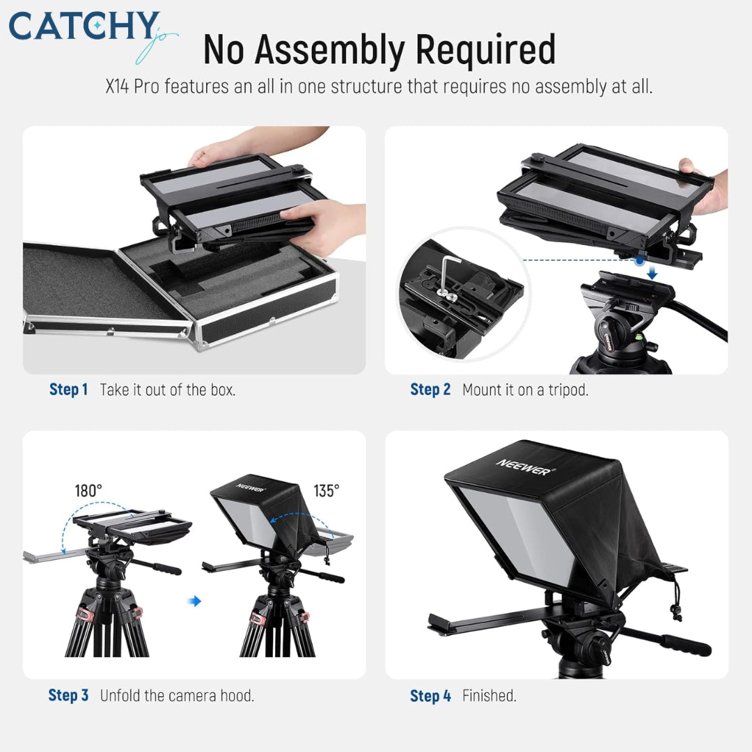 NEEWER Teleprompter X14 PRO with RT-110 Remote & APP Control