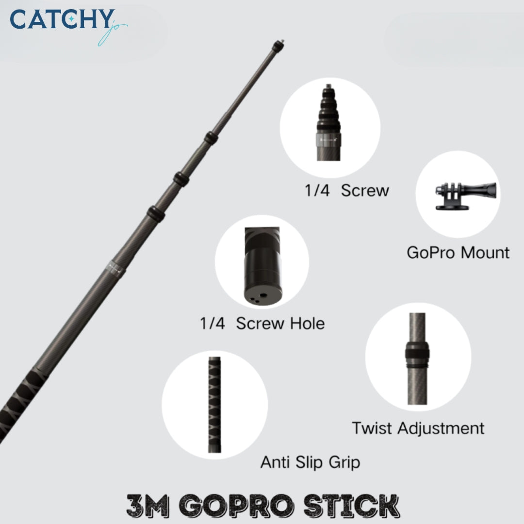 JMARY MT-65 3 Meter Carbon Fiber Stick