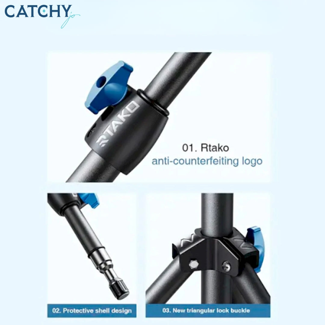 RTAKO ZJ-ZB03 Matte Finish Carbon Steel Tripod (2.1M)