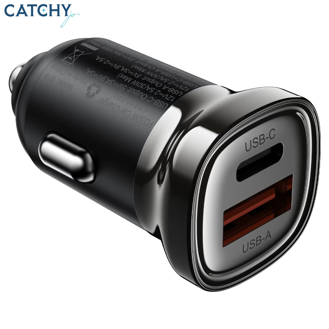 ACEFAST Fast Charge Car Charger B19 30W (1xUSB-C + 1xUSB-A)