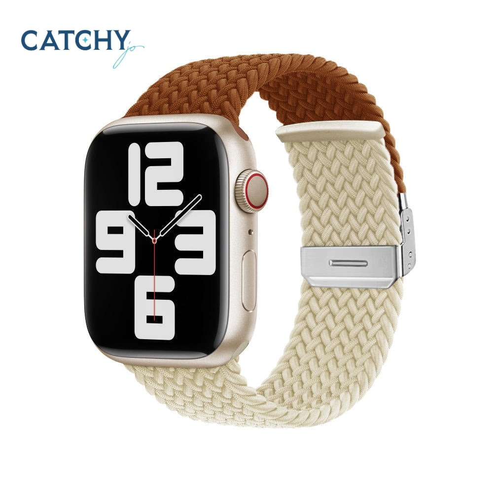 Stretch Adjustable Double Color Nylon Braided Watch Band