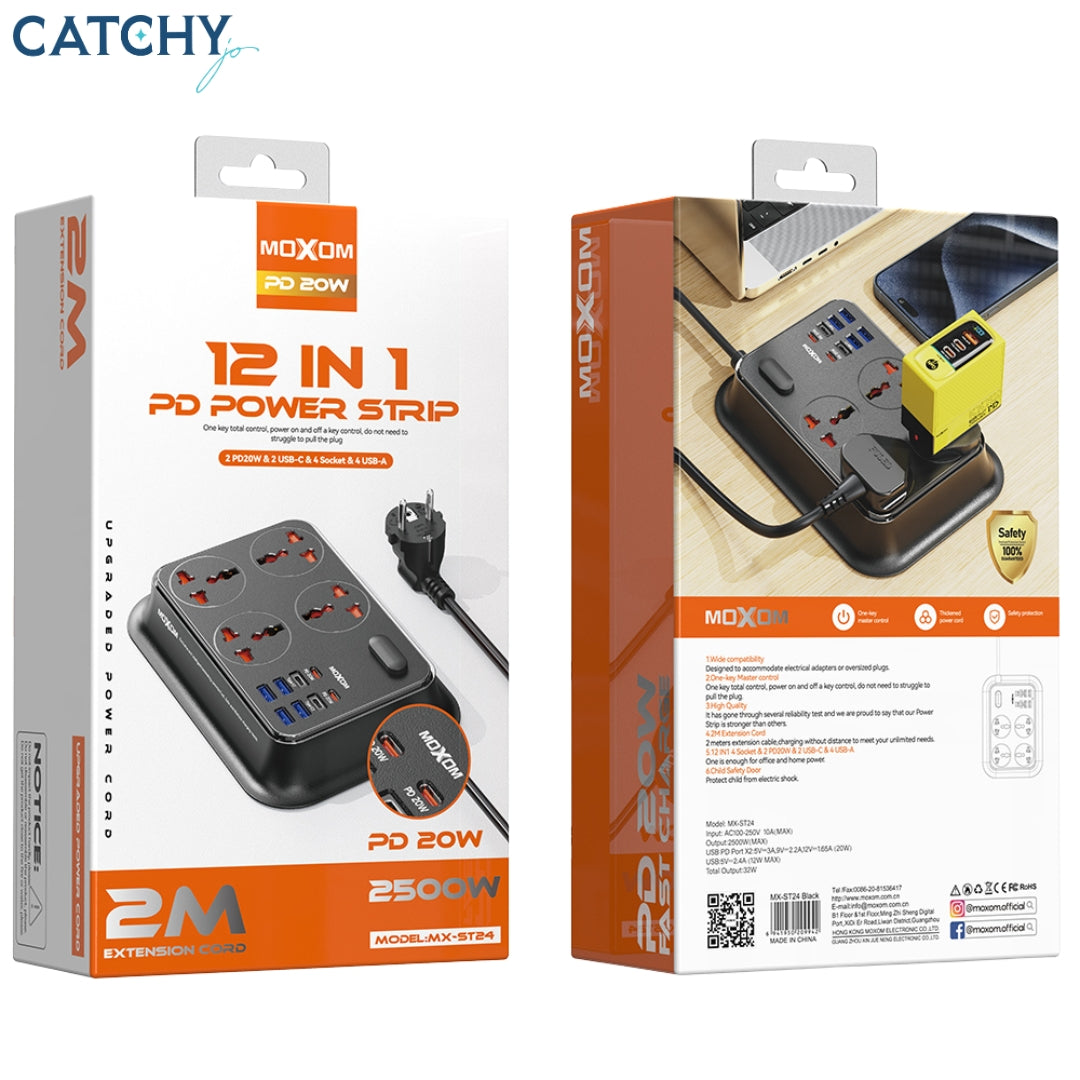 Moxom MX-ST24 12 in 1 PD Power Strip (2M)