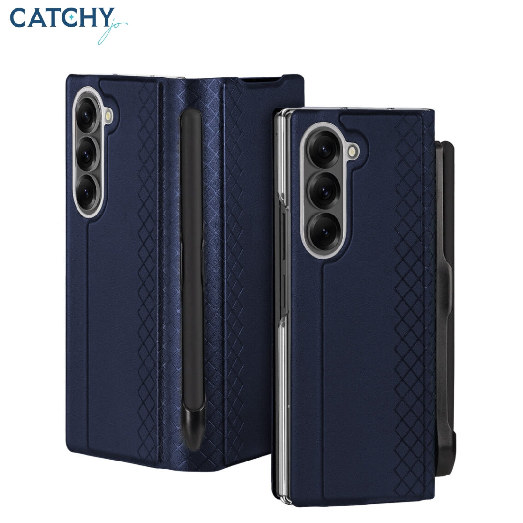 Samsung Galaxy Z Fold 7 Leather Case With Pen Holder