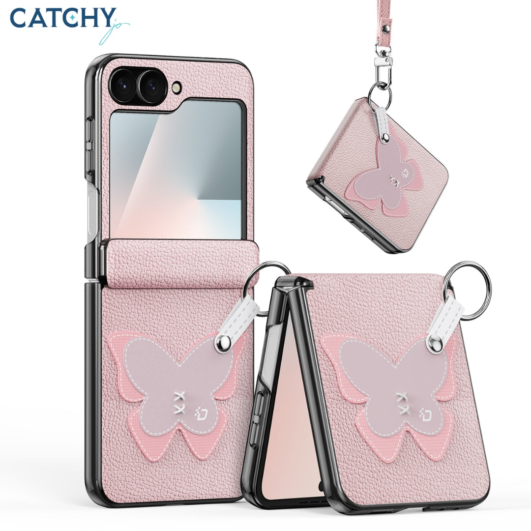 Samsung Z Flip 7 LUVY PU Leather Ring Style Foldable Case