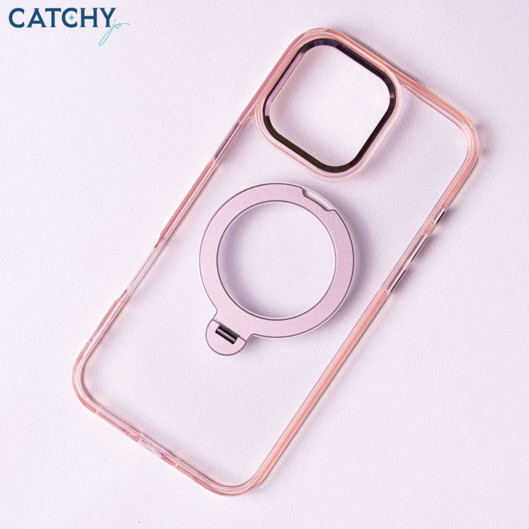 iPhone Luxury Clear Case With Metal Stand