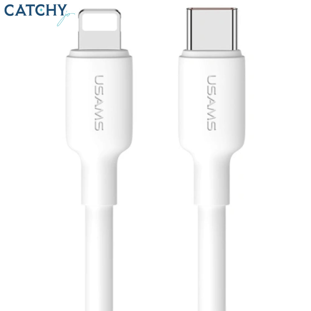 USAMS CC183 Type-C Single Port Fast Charging Adapter With Lightning Cable (20W)